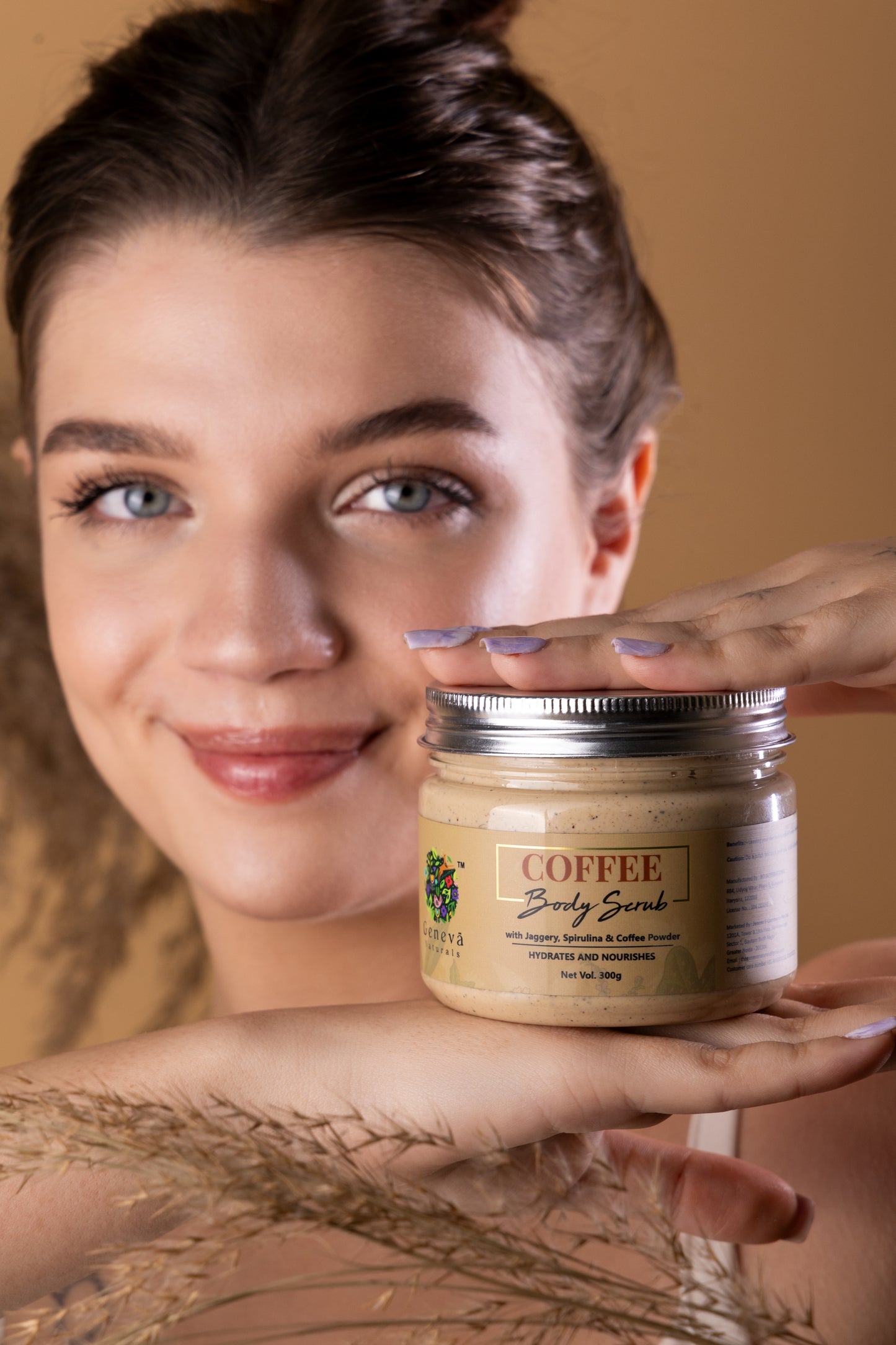 Coffee Body Scrub With Walnut shell extract, Coffee Powder & Spirulina, 300g - No.1 Brand in India