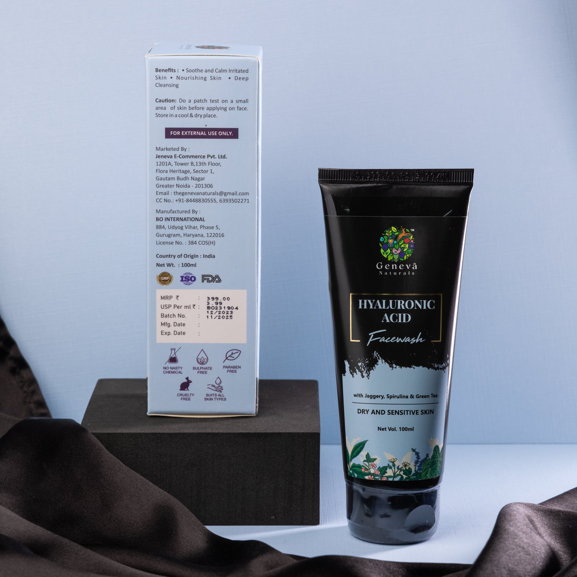 Geneva Naturals HydraGlow Face Wash with Aloe, Mint and Vitamin B3, unisex