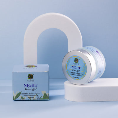 Night Face Gel With Rice Water, Vitamin E & Ceramides, 50g - No.1 Brand in India