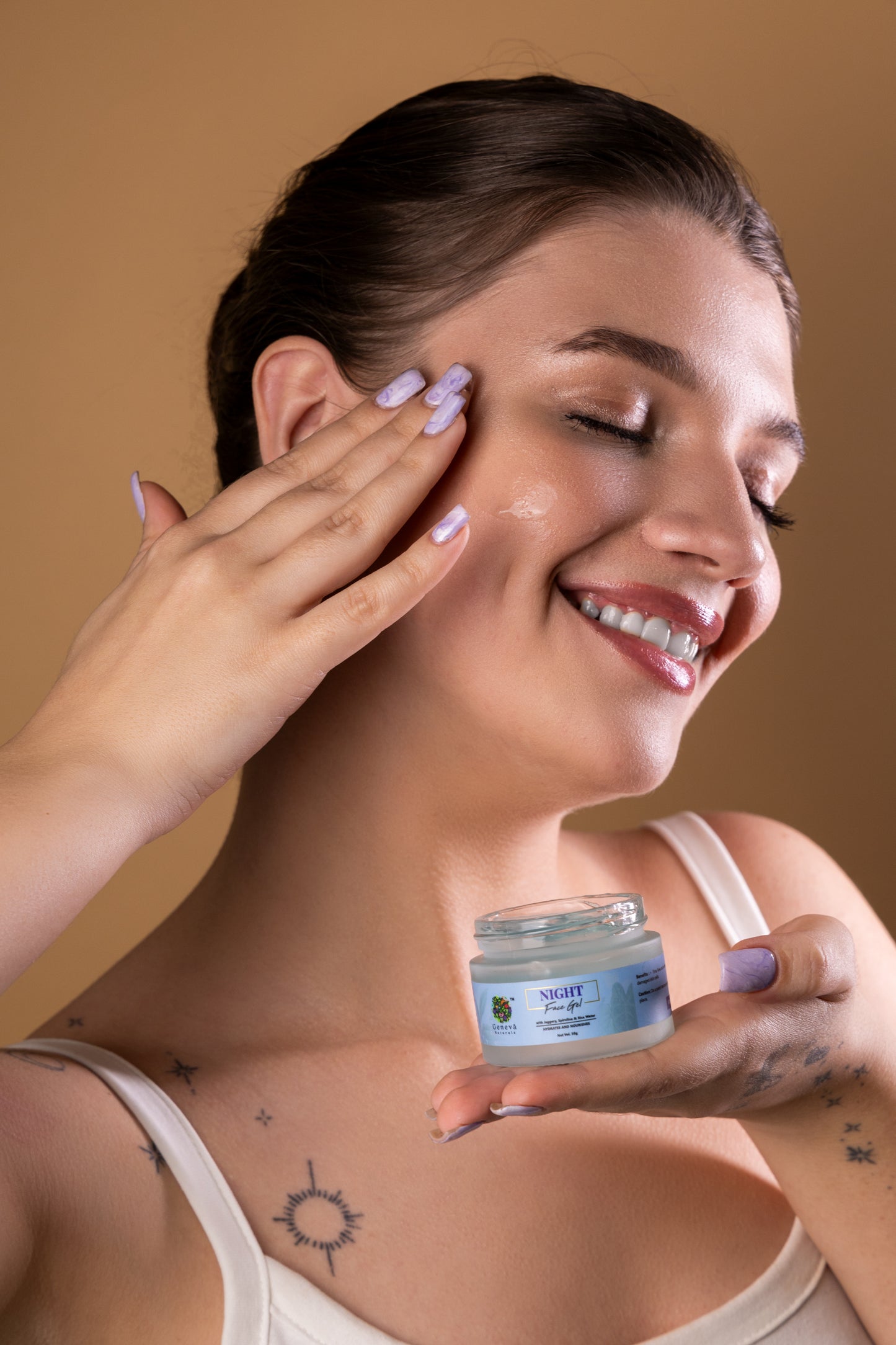 Night Face Gel With Rice Water, Vitamin E & Ceramides, 50g - No.1 Brand in India