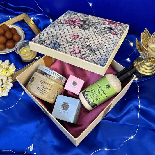 Glowing Skin body lotion, coffee body scrub, Night Face Gel, lip balm - No.1 Brand in India
