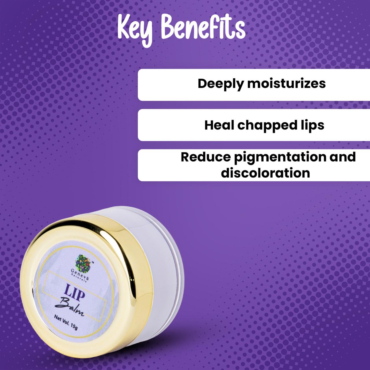 Geneva Naturals Blue berry lip balm key benefits