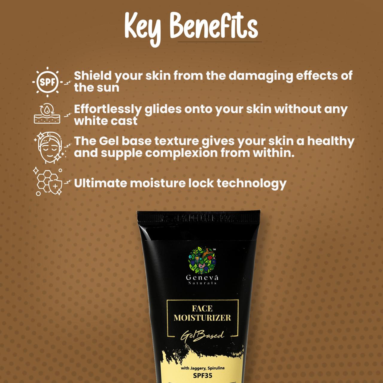 Face Moisturizer - Gel Based SPF 35 With Orange, Chamomile & Jaggery, 100ml - No.1 Brand in India