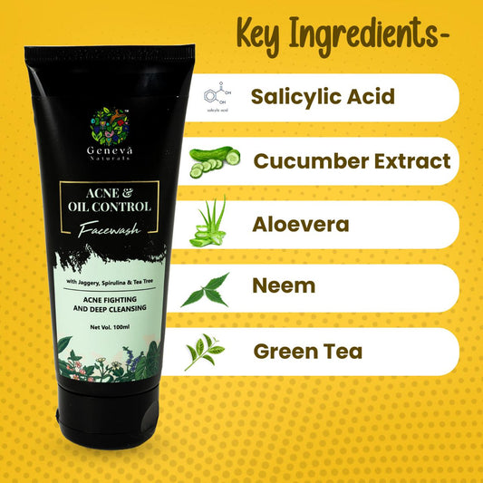 Geneva Naturals acne and oil control face wash key ingredients