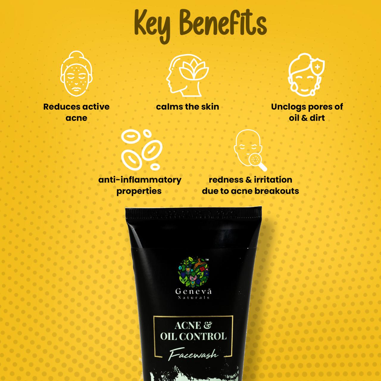 Geneva Naturals acne and oil control face wash key benefits